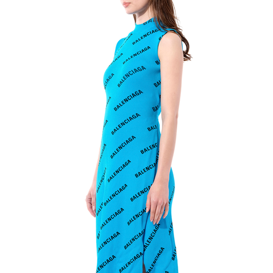 Logo Wrap Dress in Turqoise