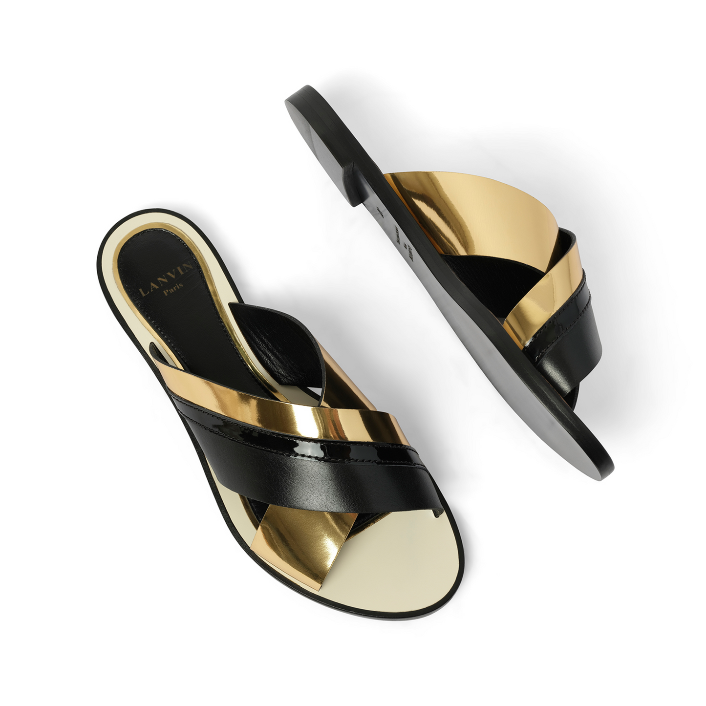 Cross Sandal in Gold