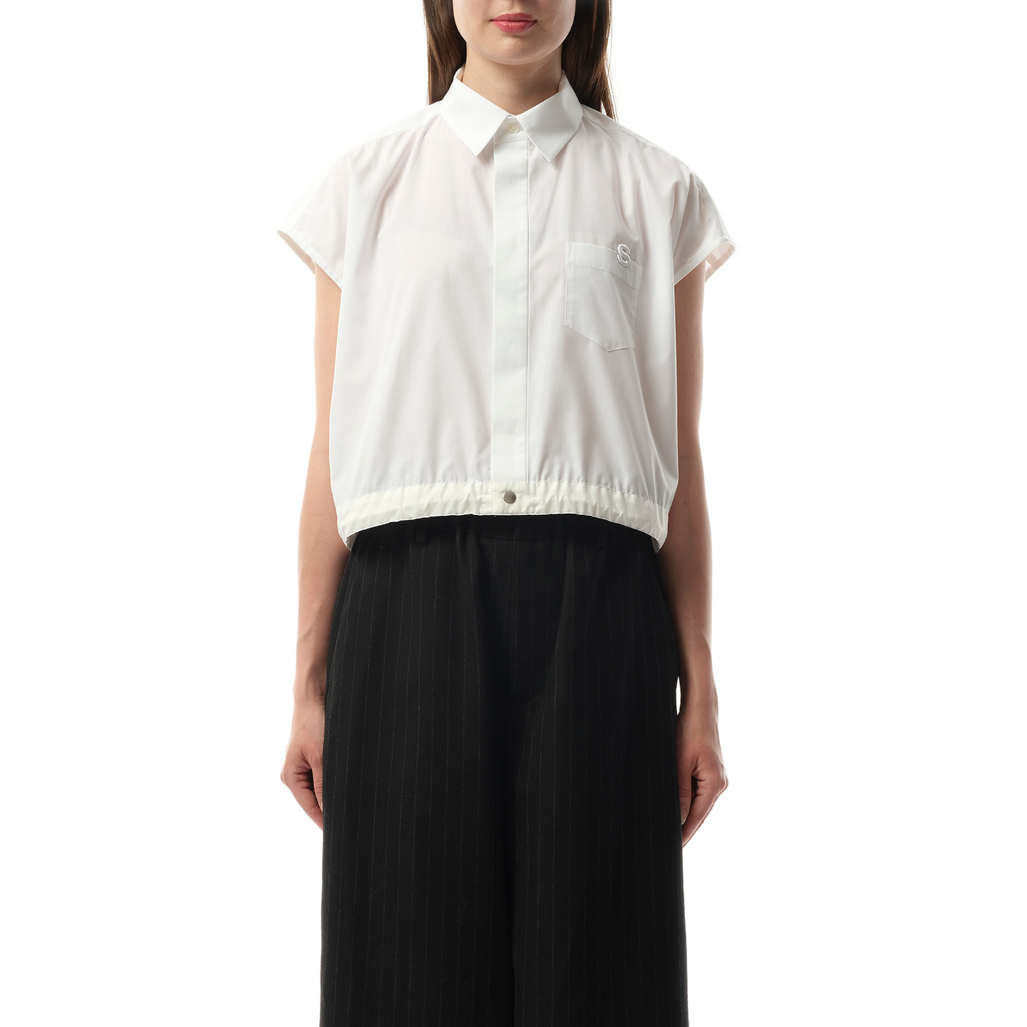 S Cotton Poplin Shirt in Off White