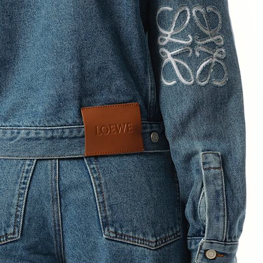 Anagram Denim Jacket in Mid Blue