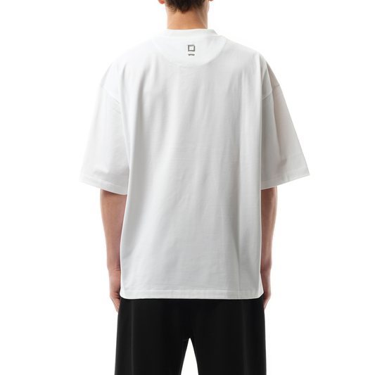 Square Embroidery T-Shirt in White