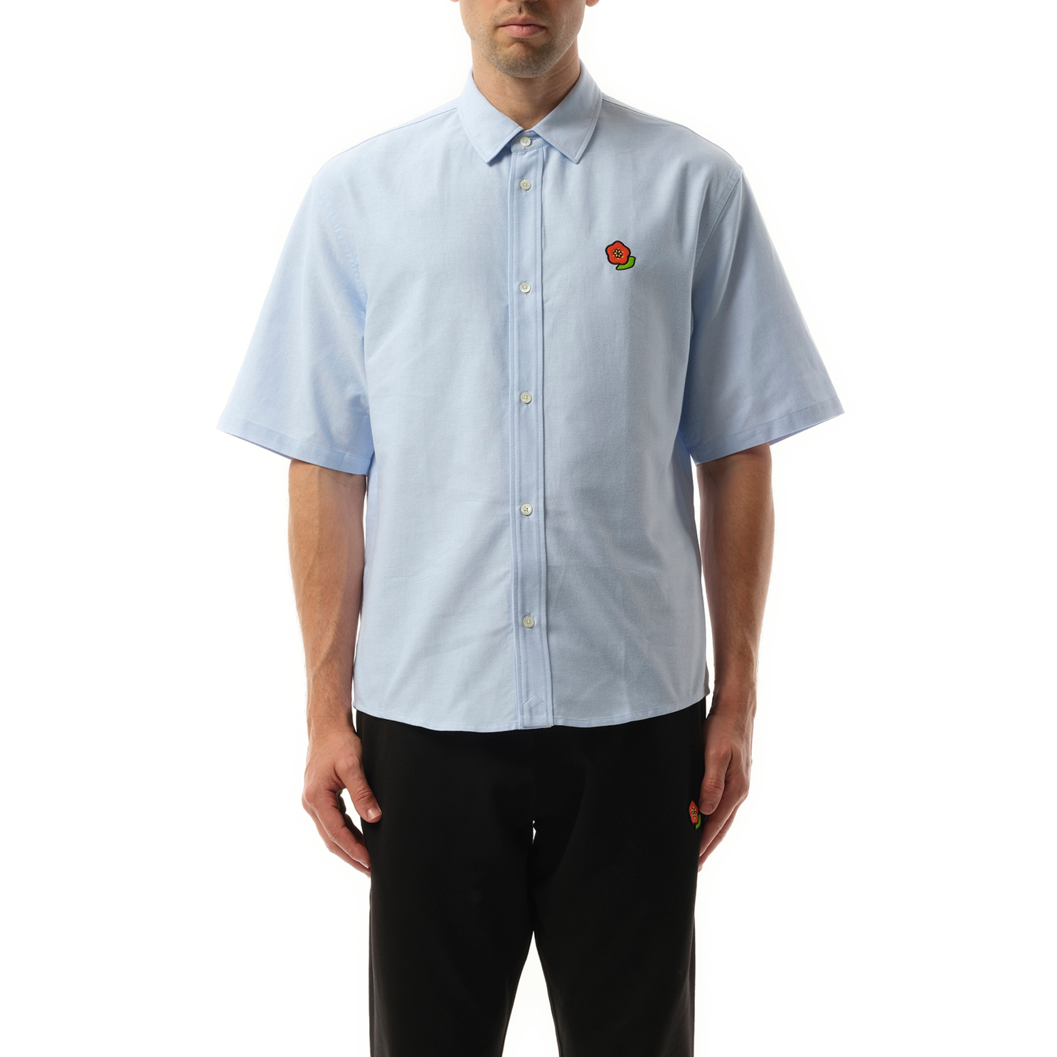 Kenzo Pop Crest Short Sleeve Shirt in Sky Blue