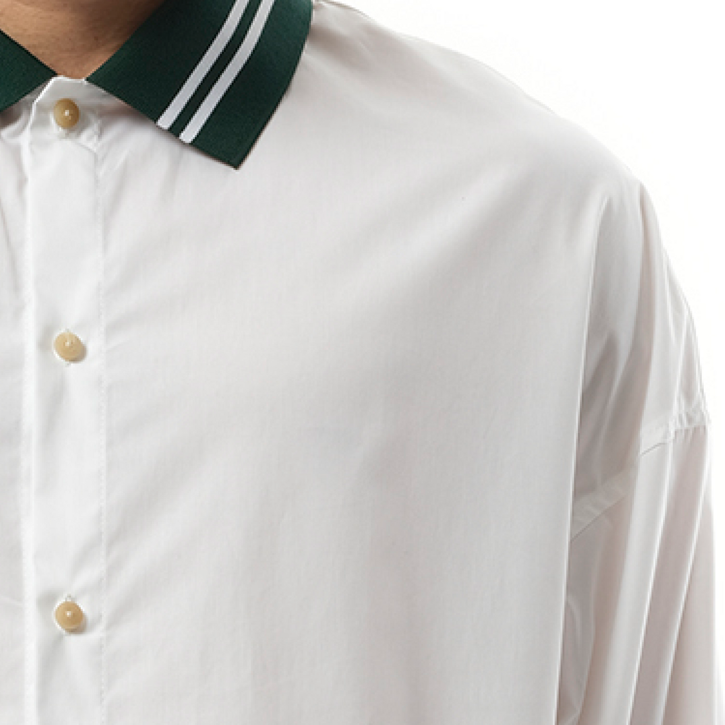 La Chemise Baseball Long Sleeve in White