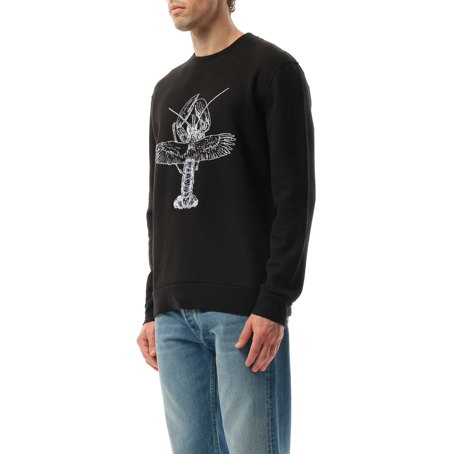 Flying Lobster Emb Sweatshirt in Black