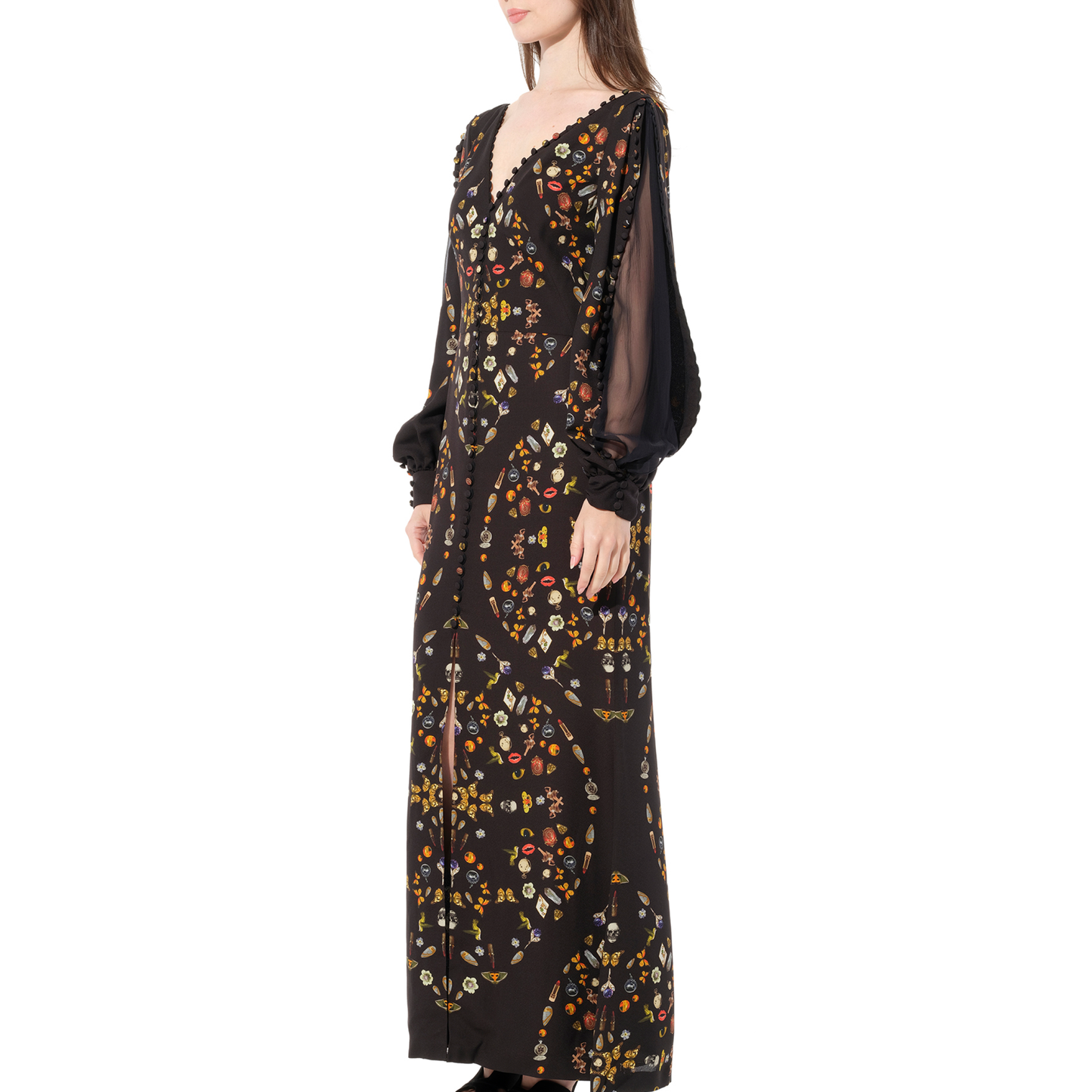 IV Long  Sleeve Silk Dress