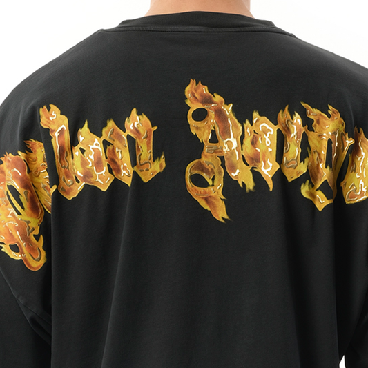 Burning Palm Over T-Shirt in Black/Gold