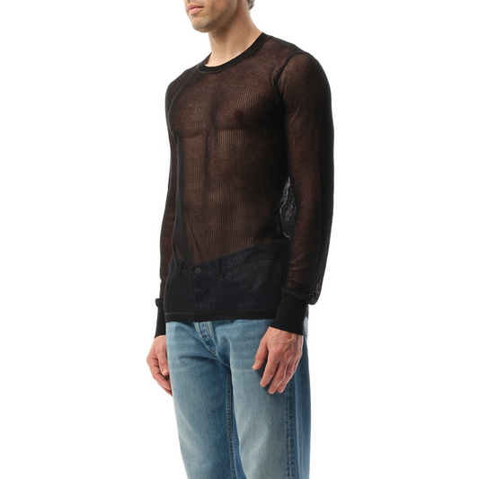 Net Stitch Sweatshirter in Black