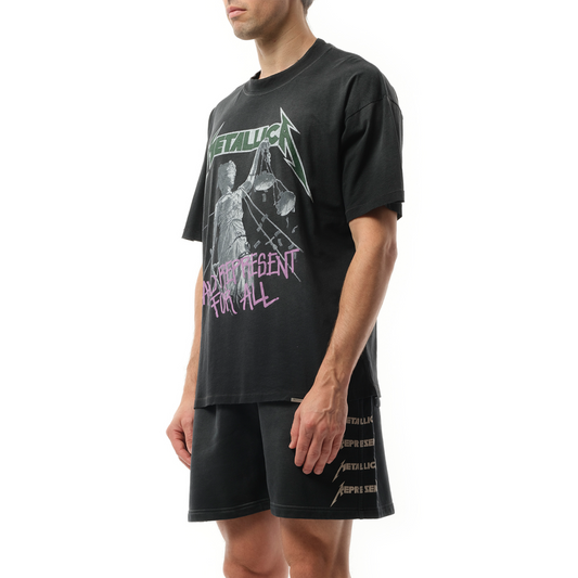 Metallica Justice T-Shirt in Stained Black