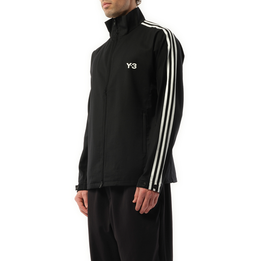 3 Stripe Refined Wool Track Top in Black