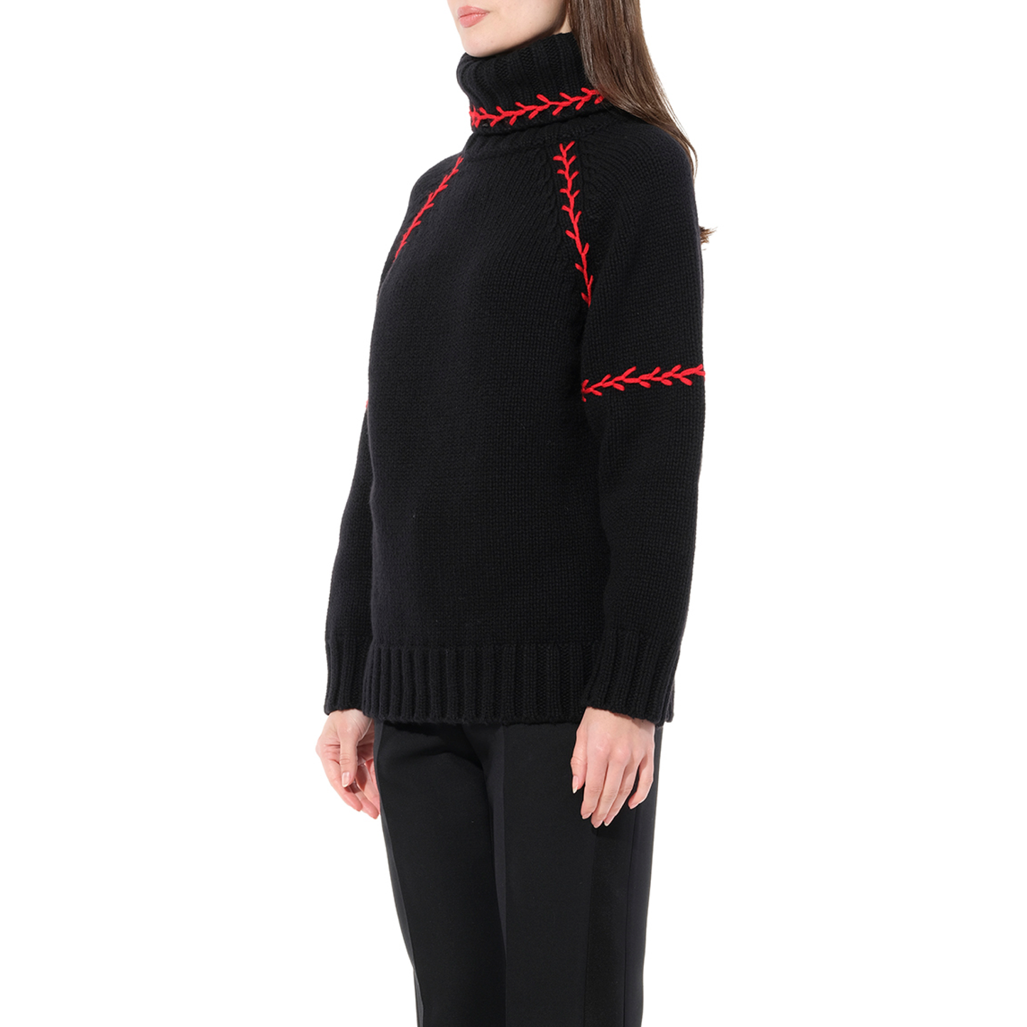 Pullover in Black/Red