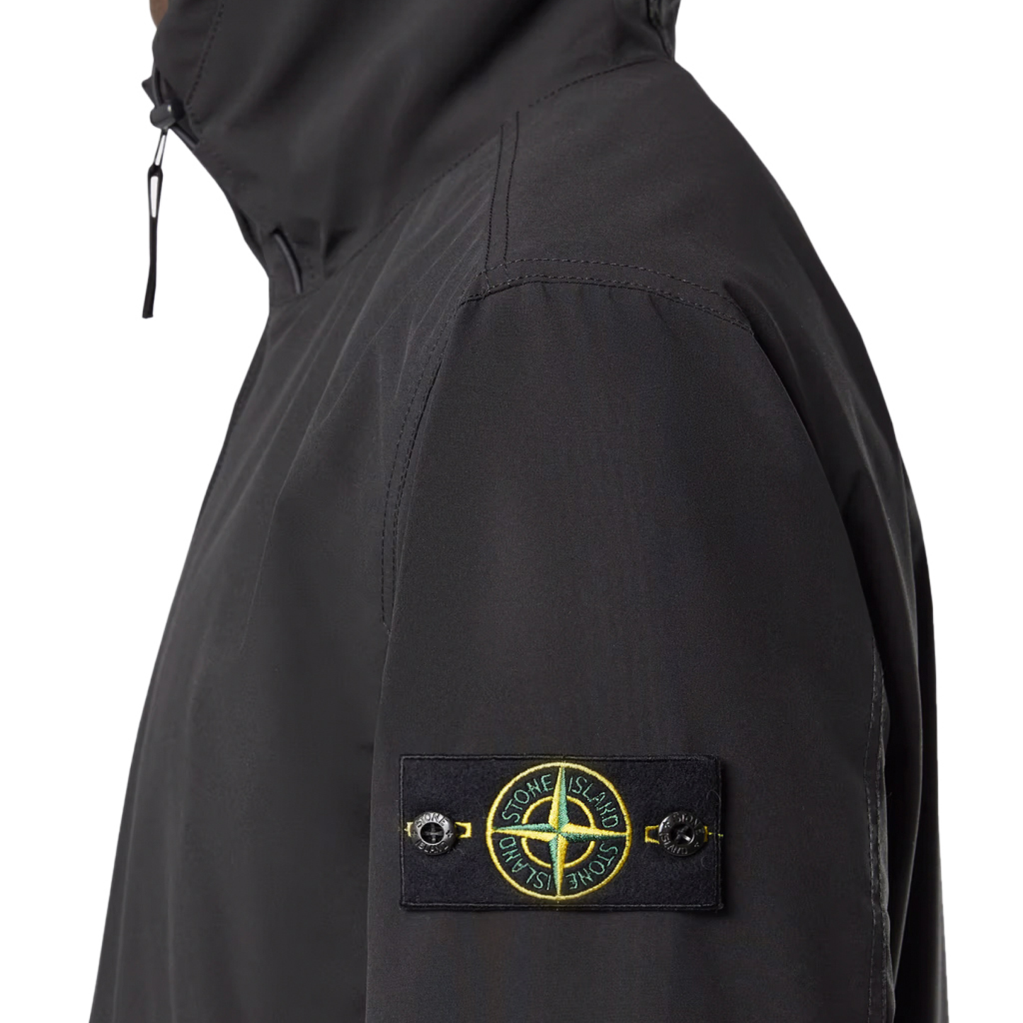 Compass Badge Hooded Jacket in Black