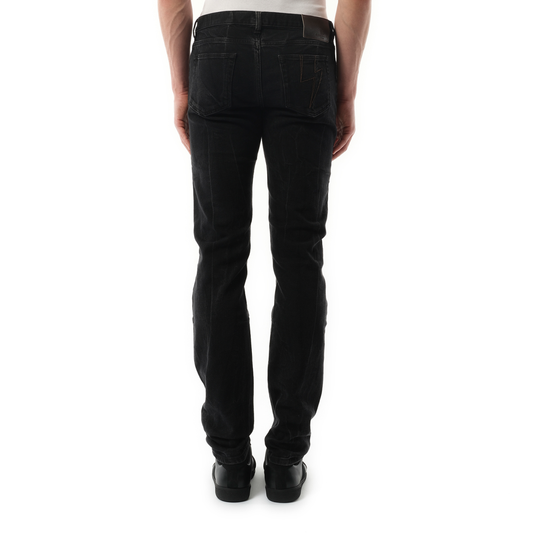 Slim Fit Jeans in Black/Grey