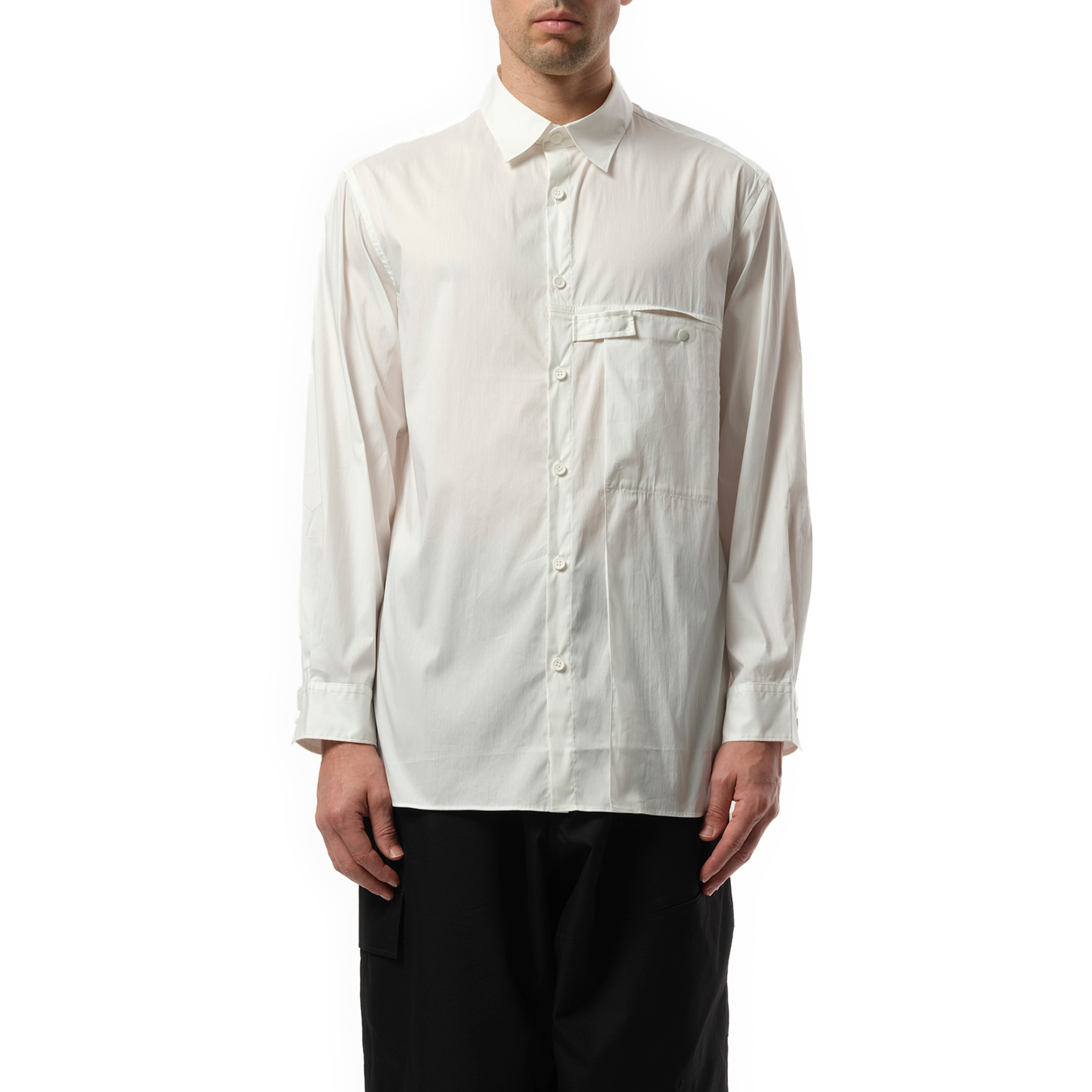 Pleat Pocket Shirt in White