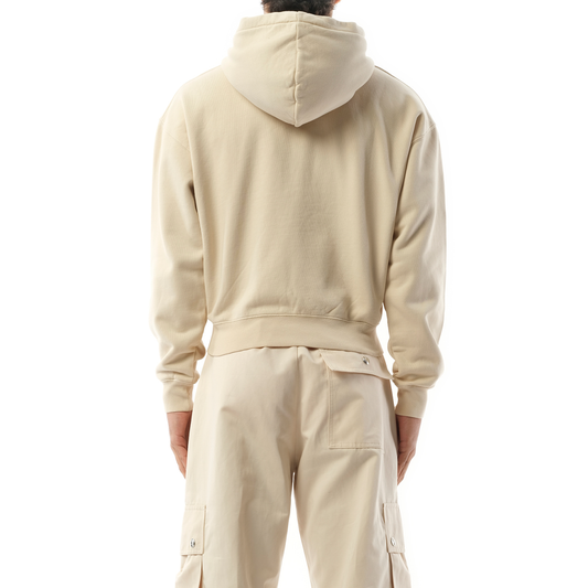 Le Hoodie Zip Gros Grain in Beige