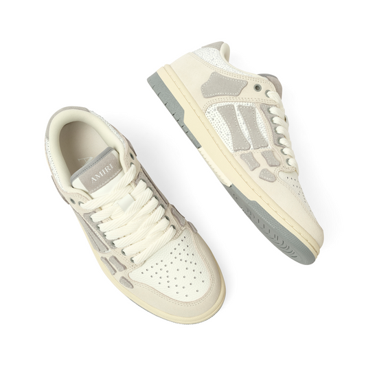 Crystal Suede Skeleton Top Low Sneaker in Birch