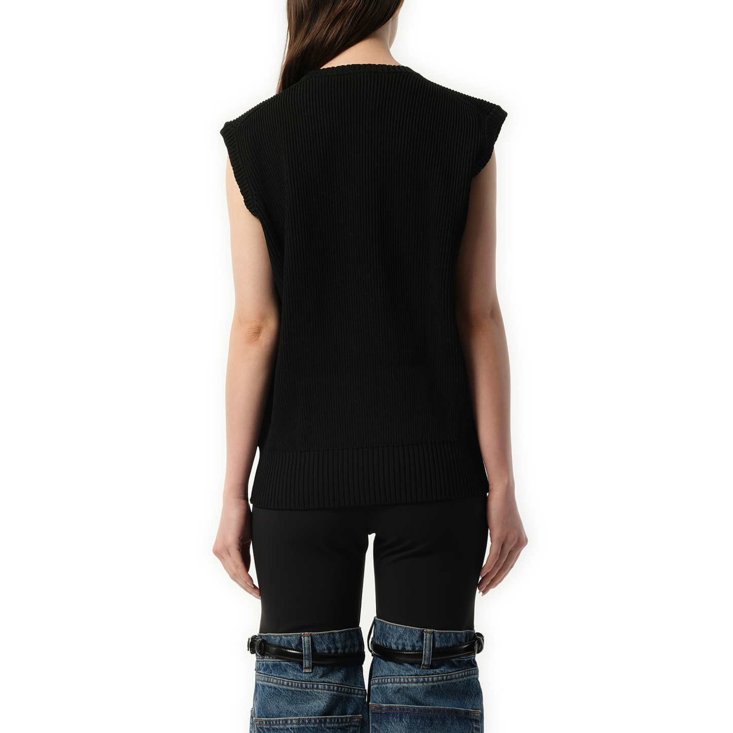 Knitted Sleeveless Top in Black