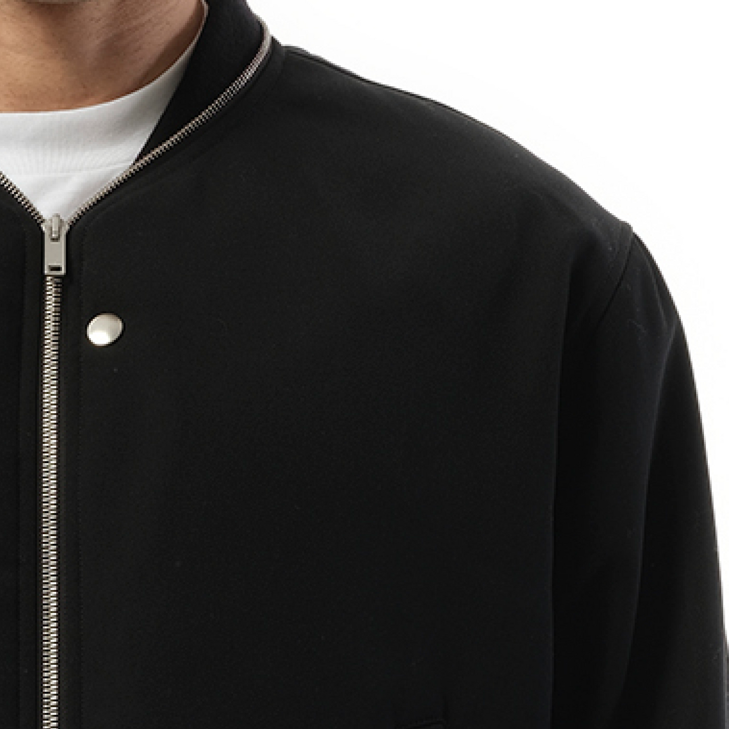 Jil Sander Zip Bomber Jacket in Black