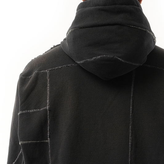 Frankenstein Cutting Hoodie in Black