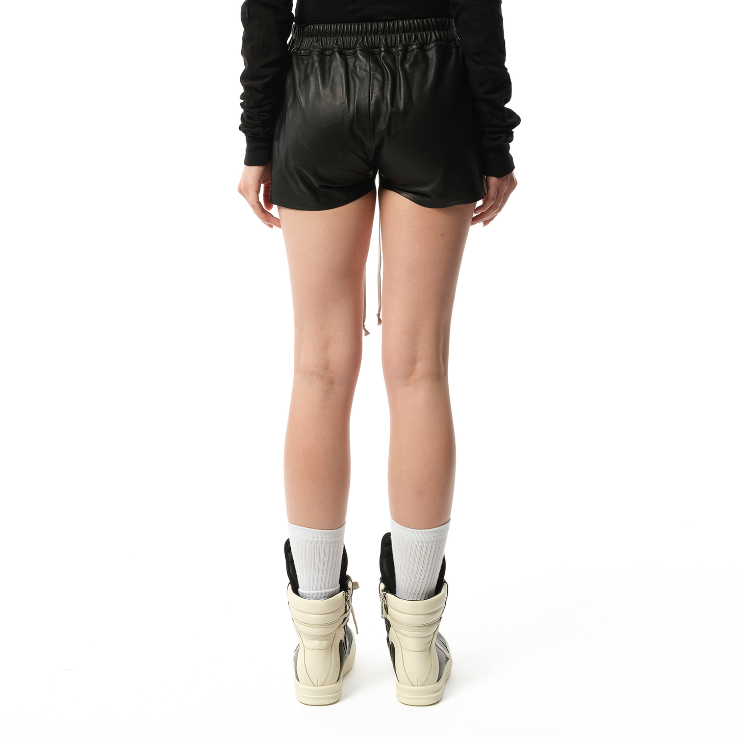 Lamb Leather FOG Boxer Shorts in Black