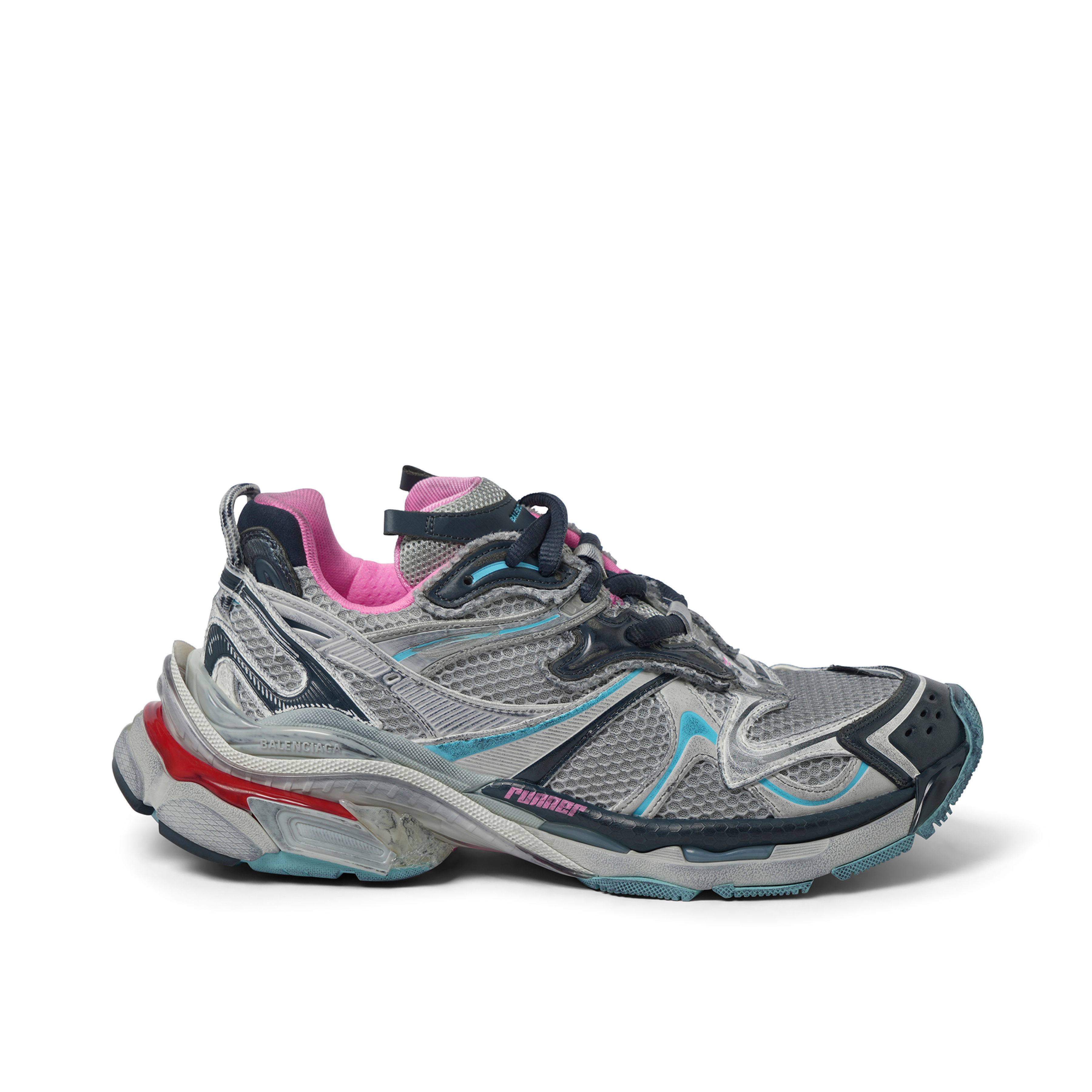 Runner 2 Sneaker in Grey/Blue/Pink/Red