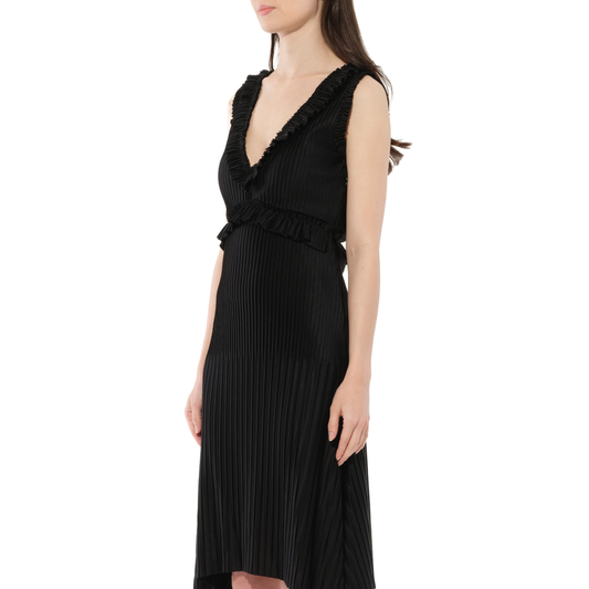 Short Pleated Dress in Black