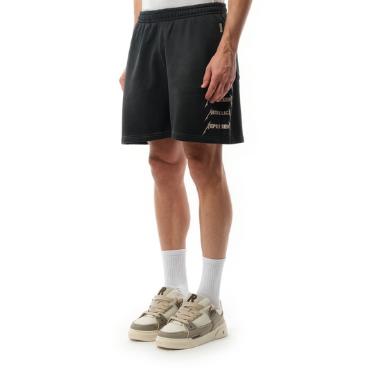 Metallica 40 Year Anniversary Shorts in Stained Black