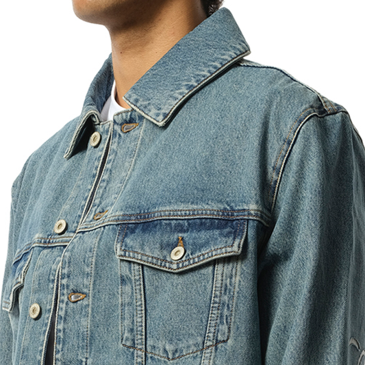 Anagram Denim Jacket in Mid Blue