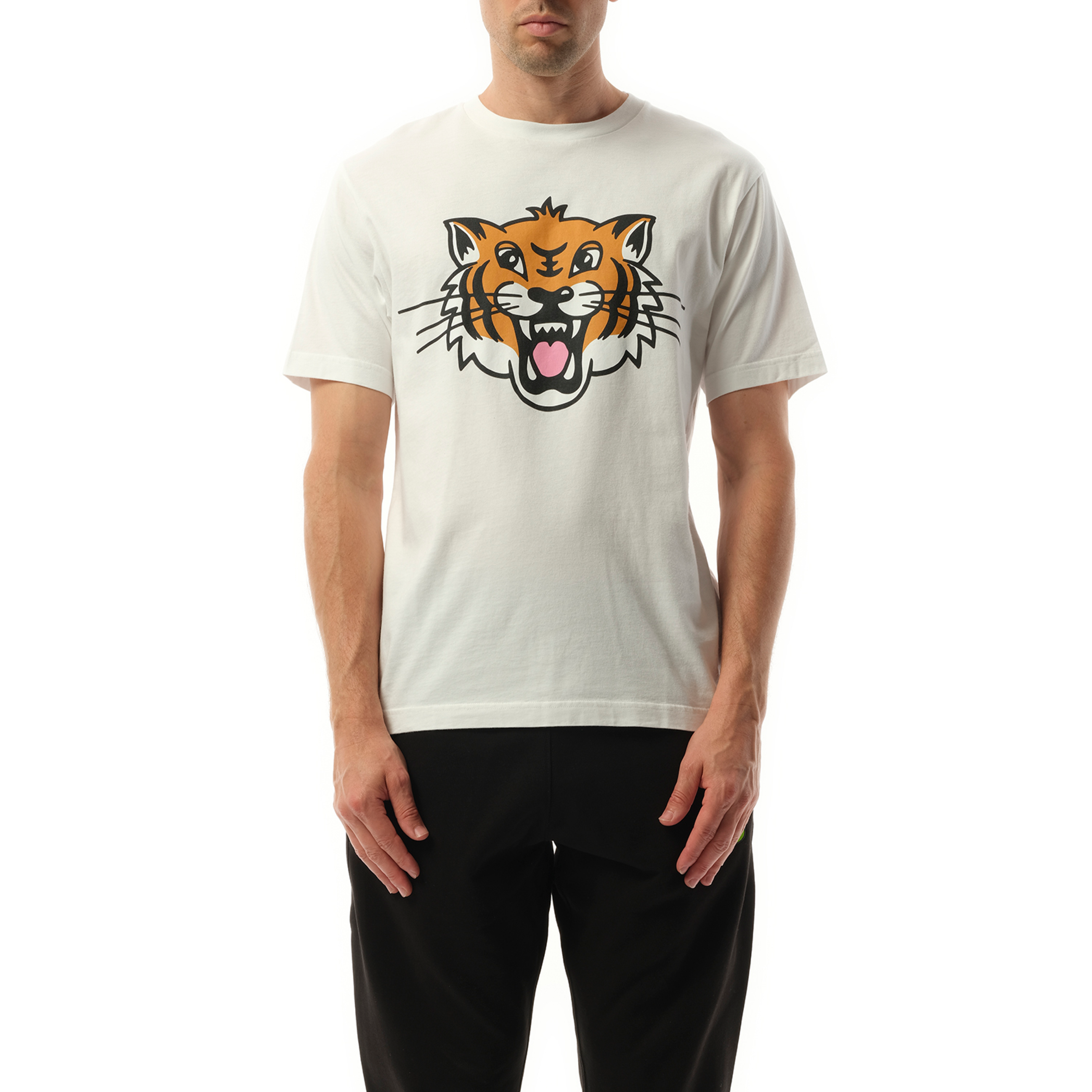 Kenzo Happy Tiger Classic T-Shirt in Off White