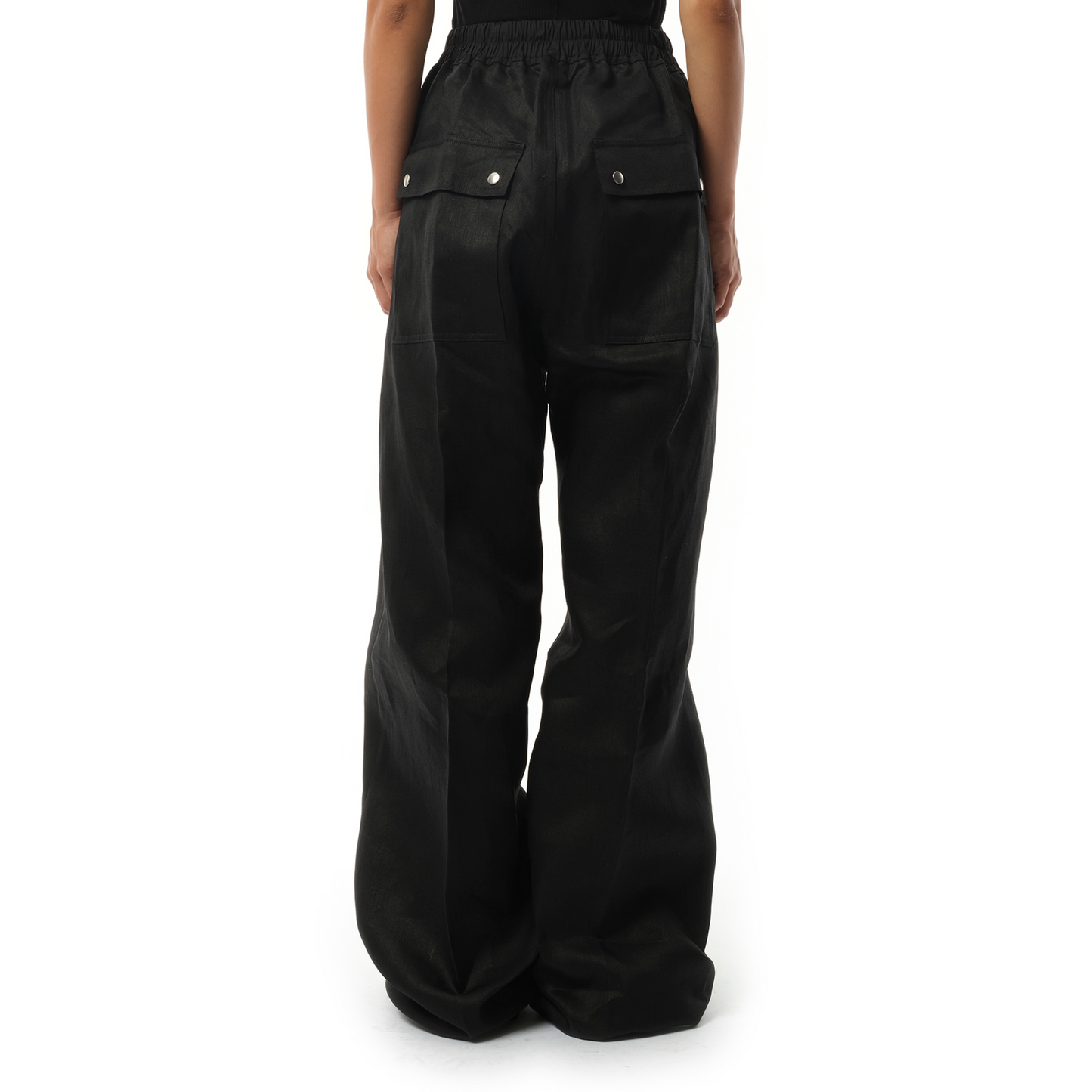 Linen Wide Bela Pants in Black