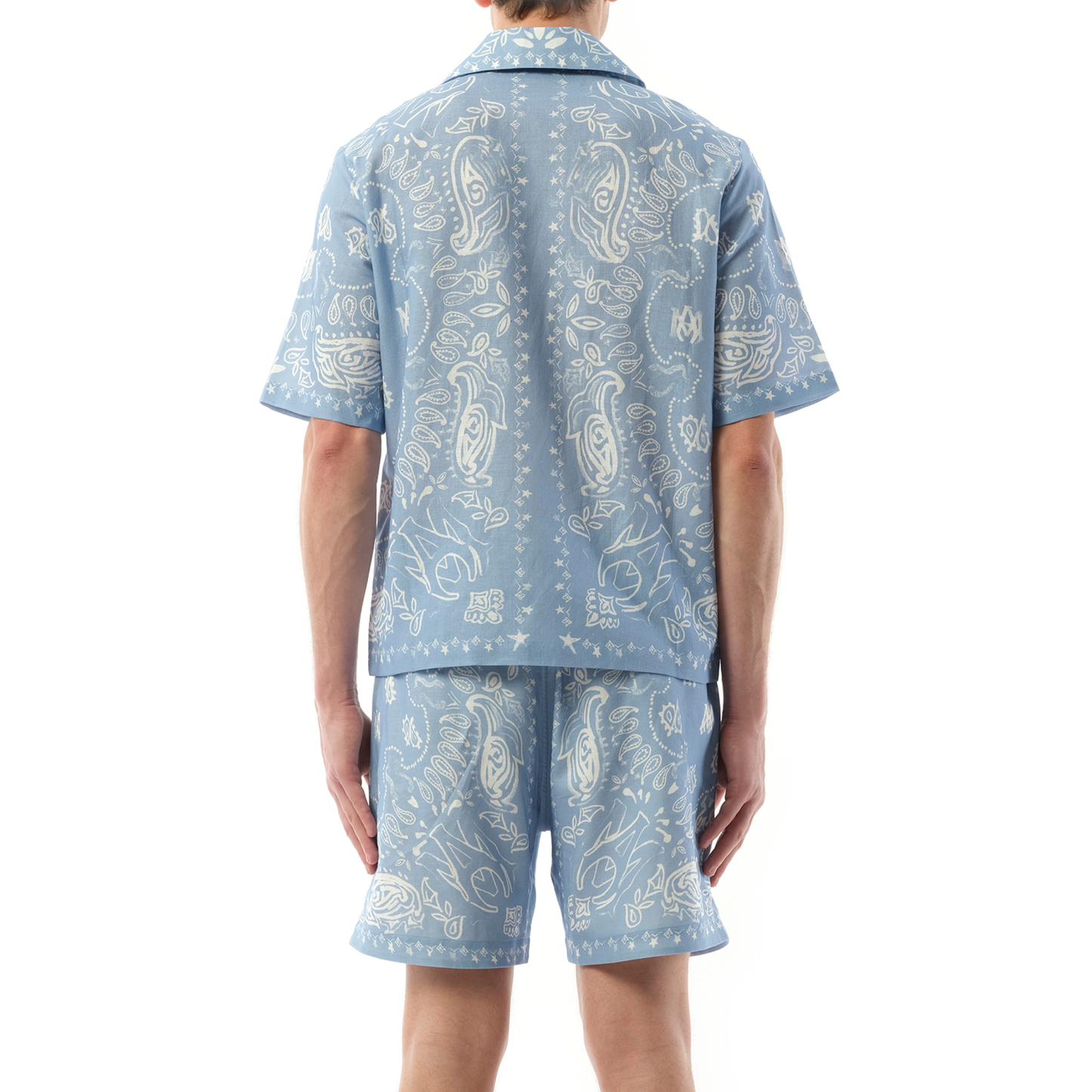 Bandana Watercolour Camp Shirt in Cerulean