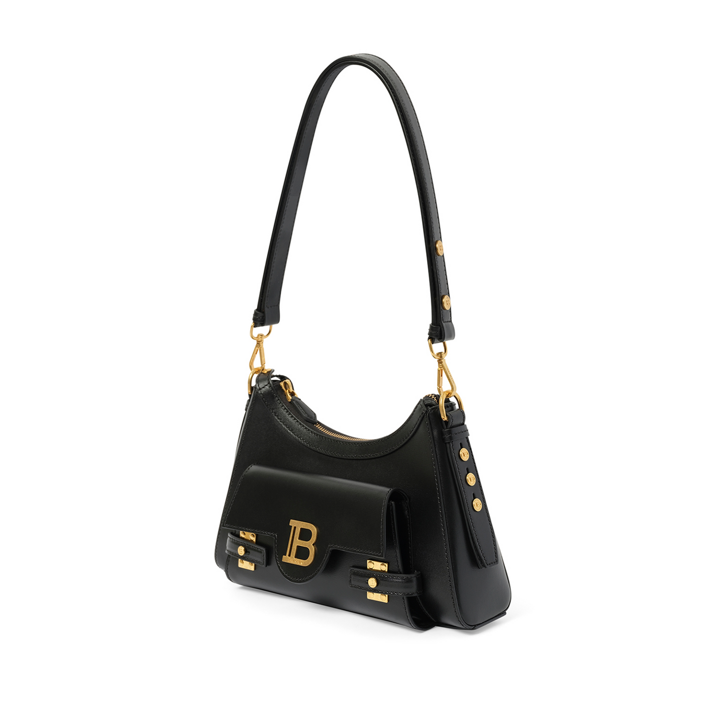 B-Buzz Hobo Calfskin Shoulder Bag in Black