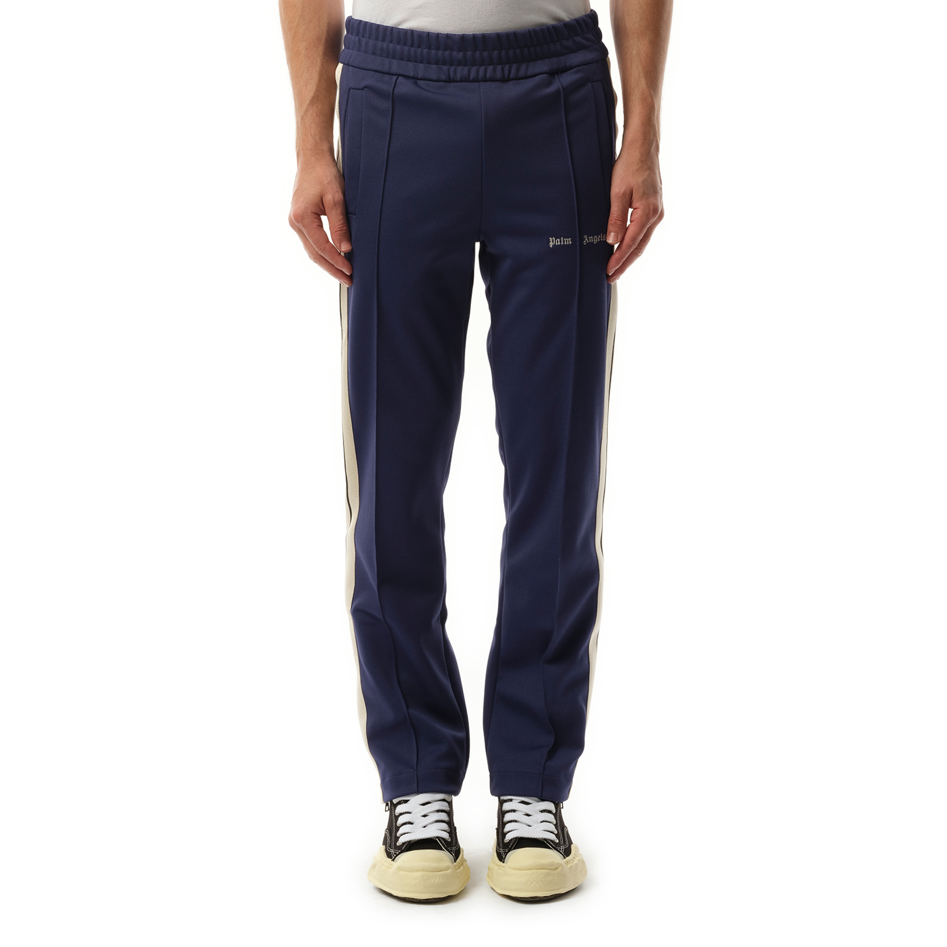 Logo Track Pants in Navy Blue/Off White