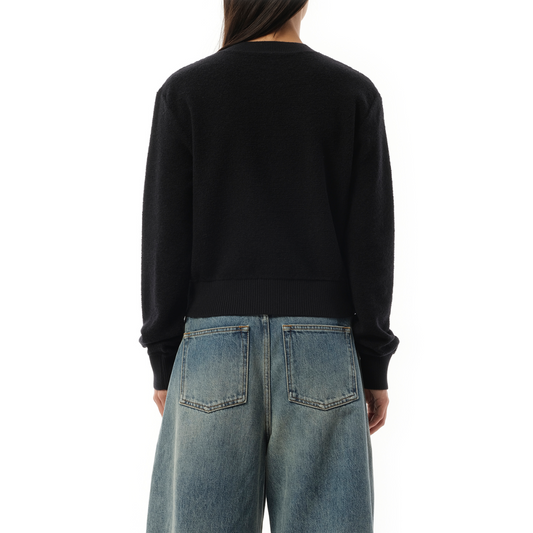 Merino Wool Anagram Sweater in Black