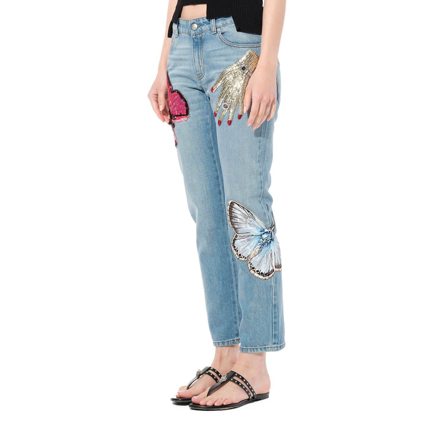 Denim Pants with Print