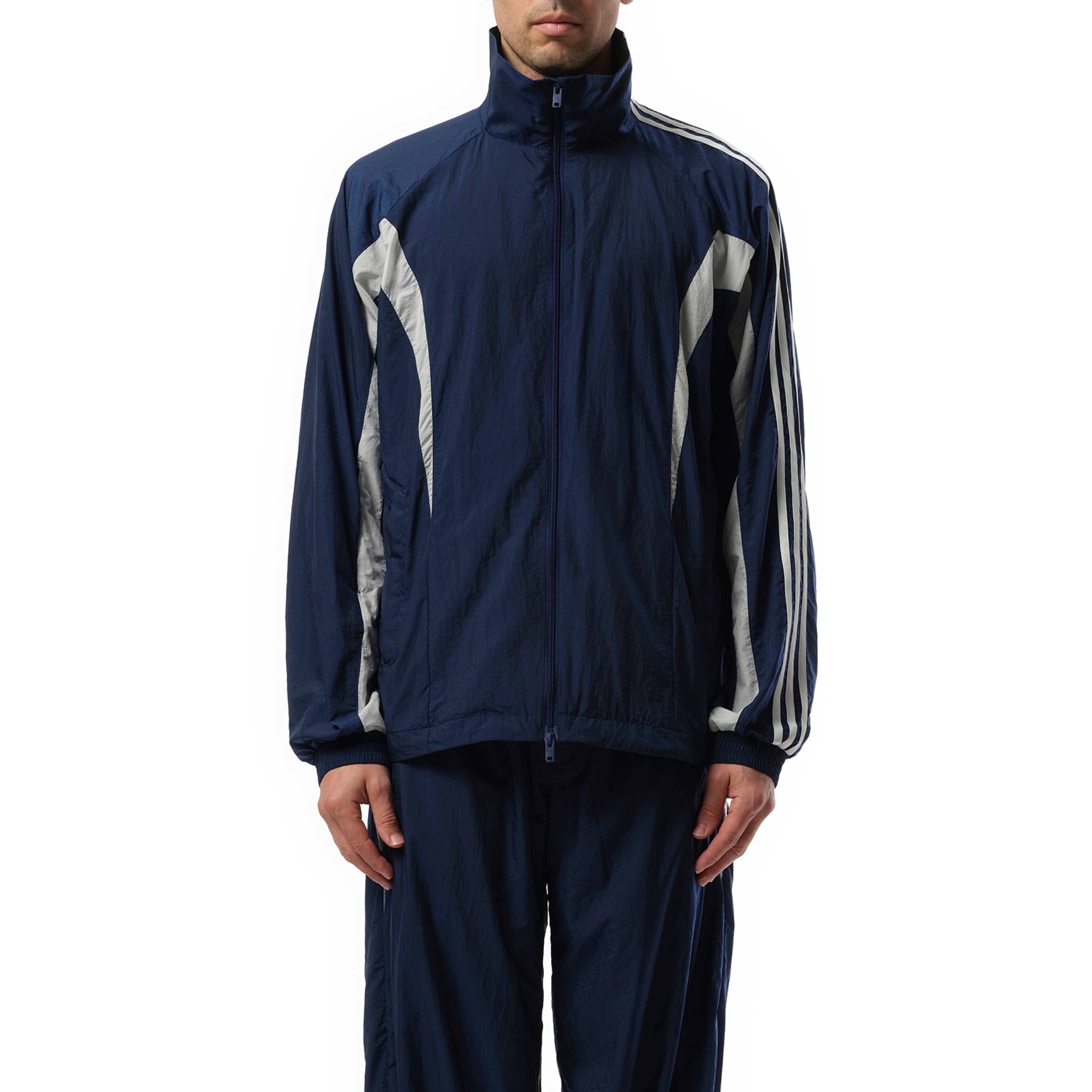 3 Stripe Nylon Jacket in Dark Blue