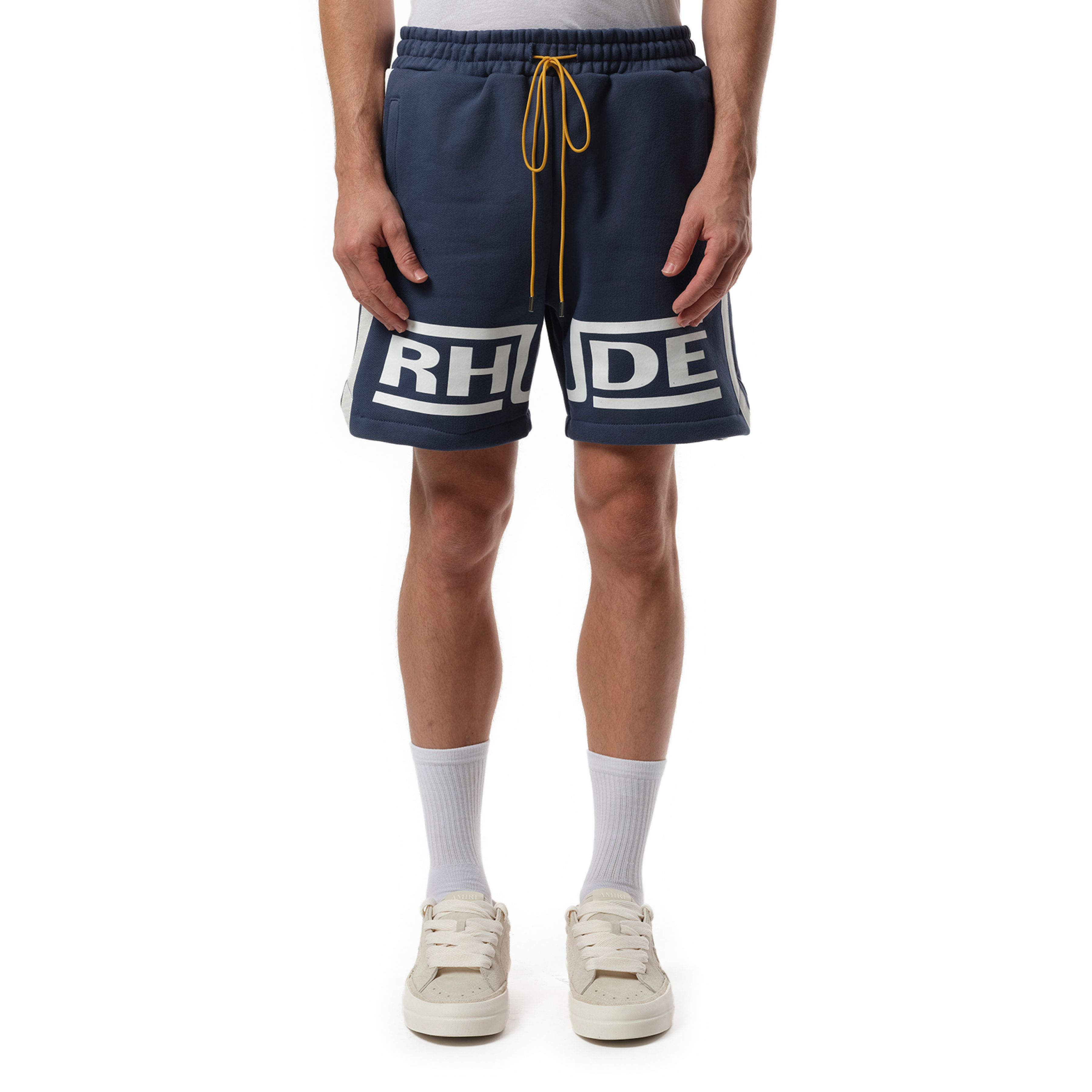 Rhude Champions Shorts in Navy/Vintage White