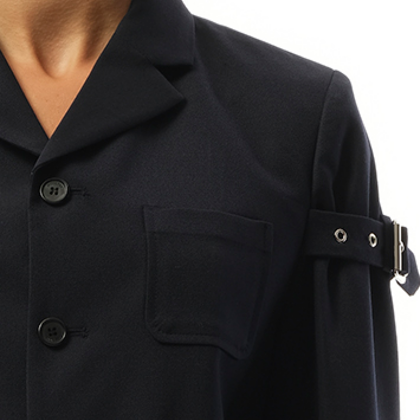 Jacket With Sleeve Strap Detail in Navy