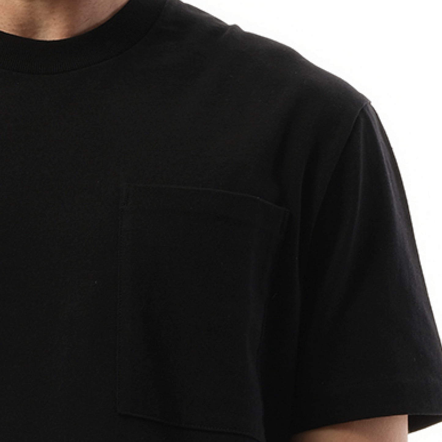 Logo Flag Pocket T-Shirt in Black