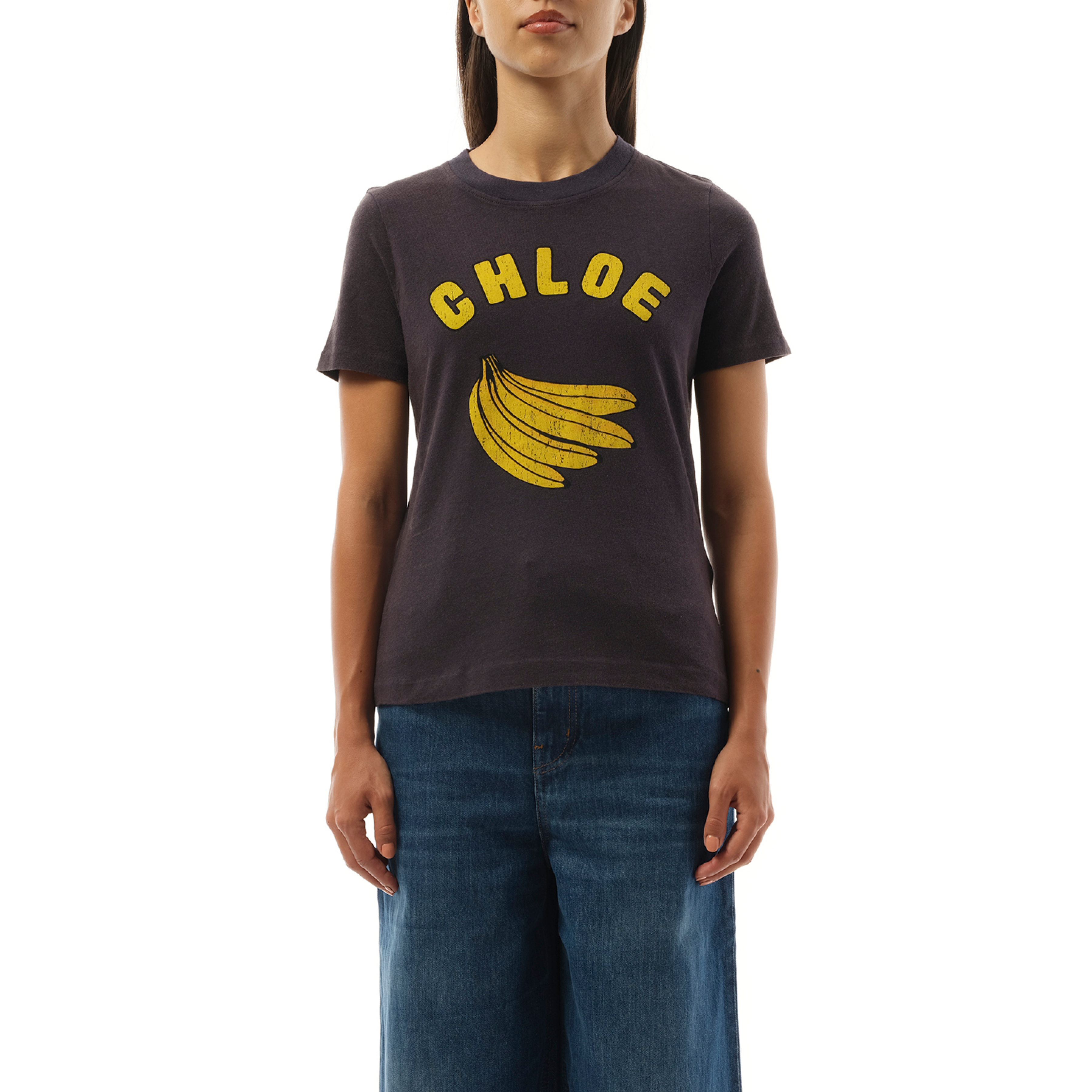 Banana Print T-Shirt in Twilight Blue