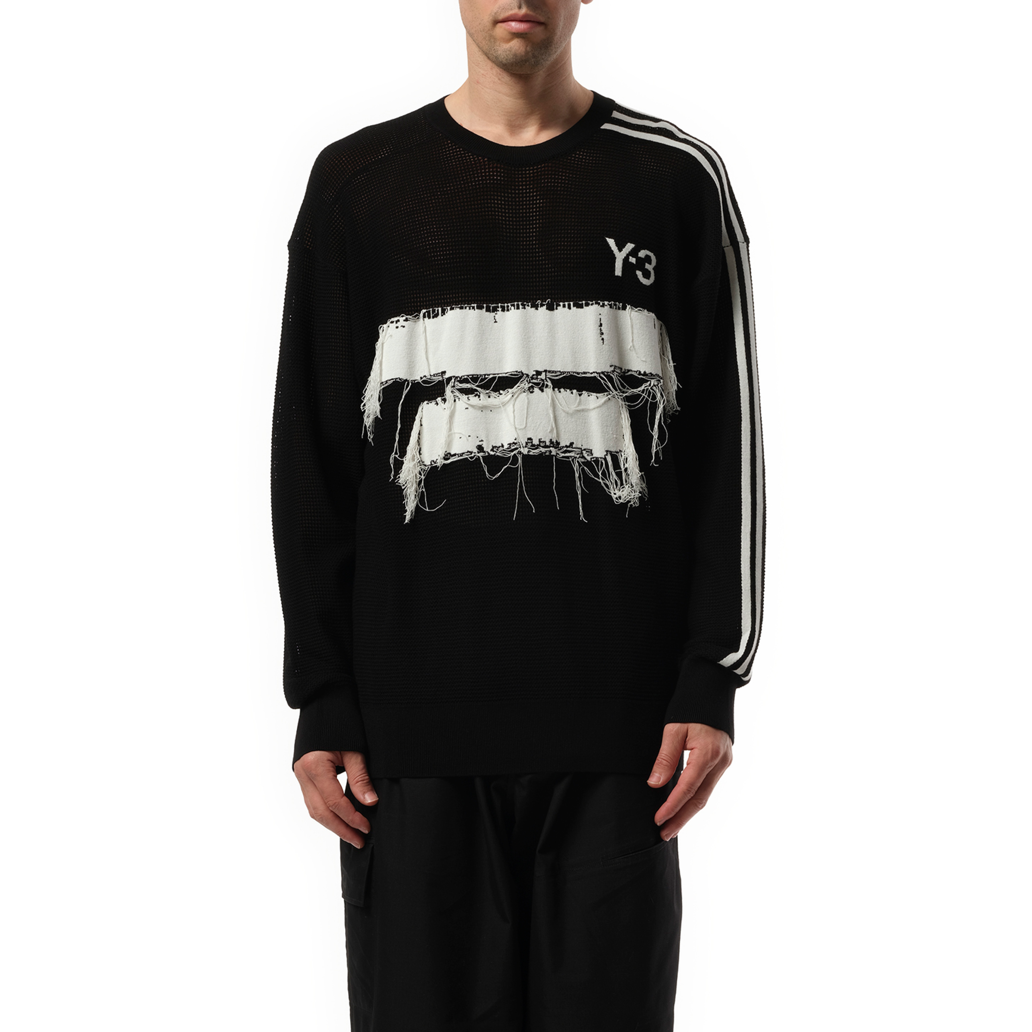 Logo Frayed Sweatshirt in Black