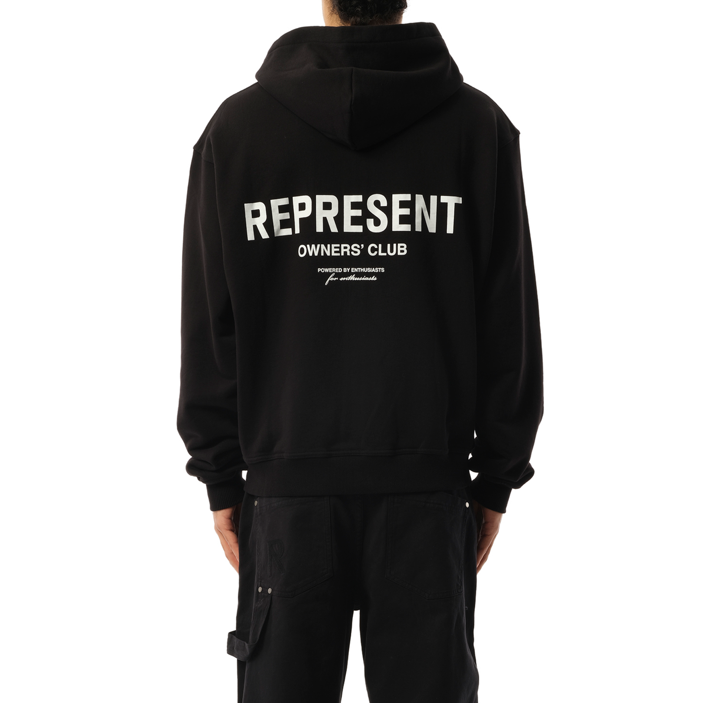 Represent Owners Club Zip Hoodie in Black