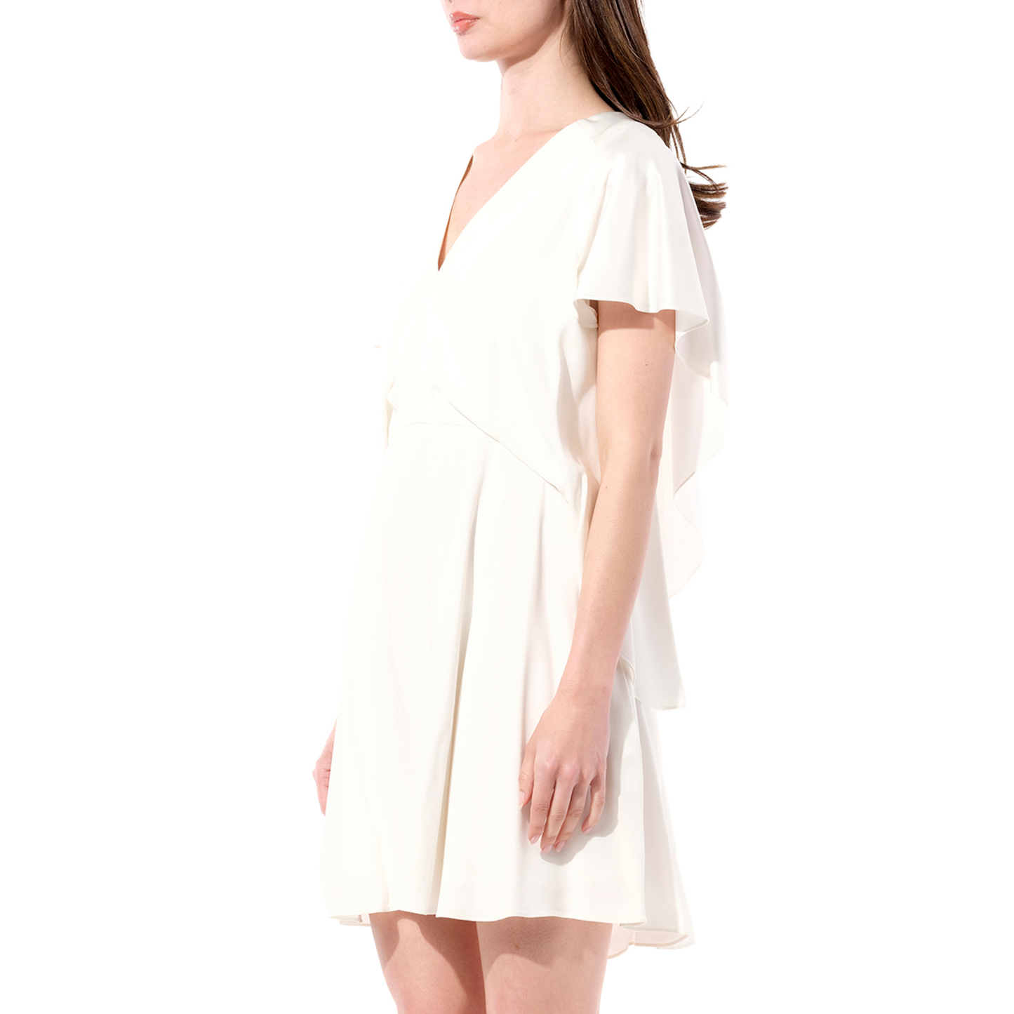 Breezy Romantic Short Sleeve Dress in White