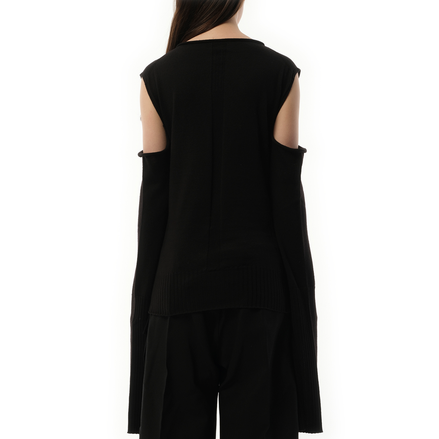 Cape Sleeve Knit Top in Black