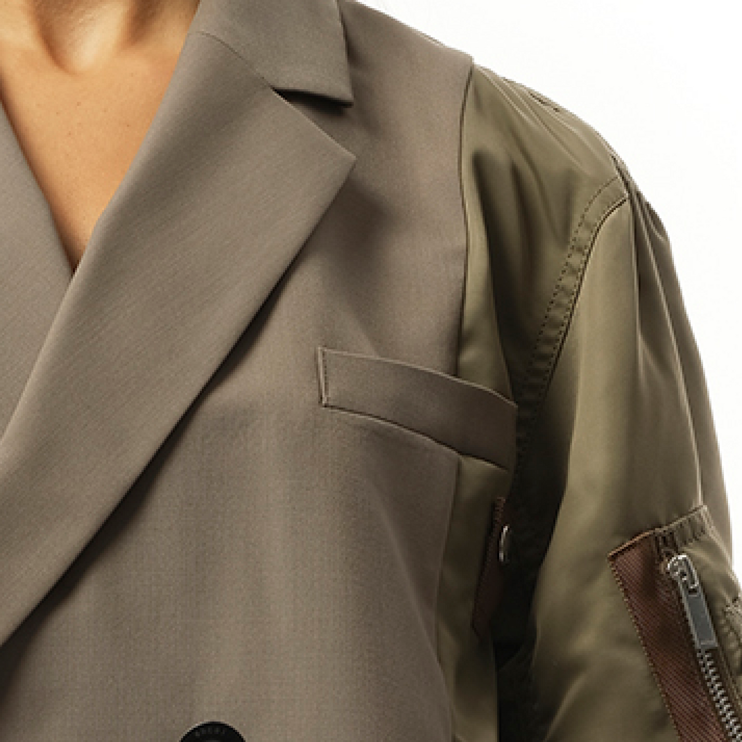 Suiting x Nylon Twill Jacket in Taupe