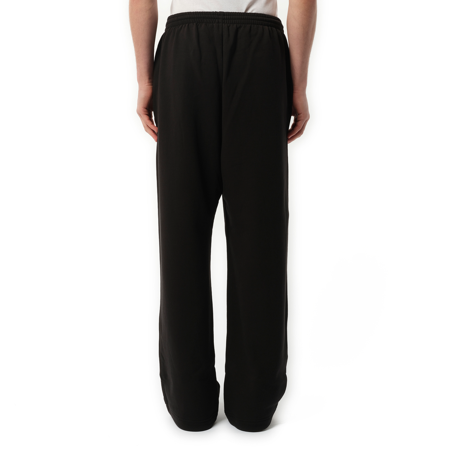 Boucle Letter Logo Wide Pants in Black