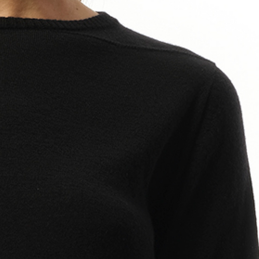 Cashmere Biker Level Sweater in Black