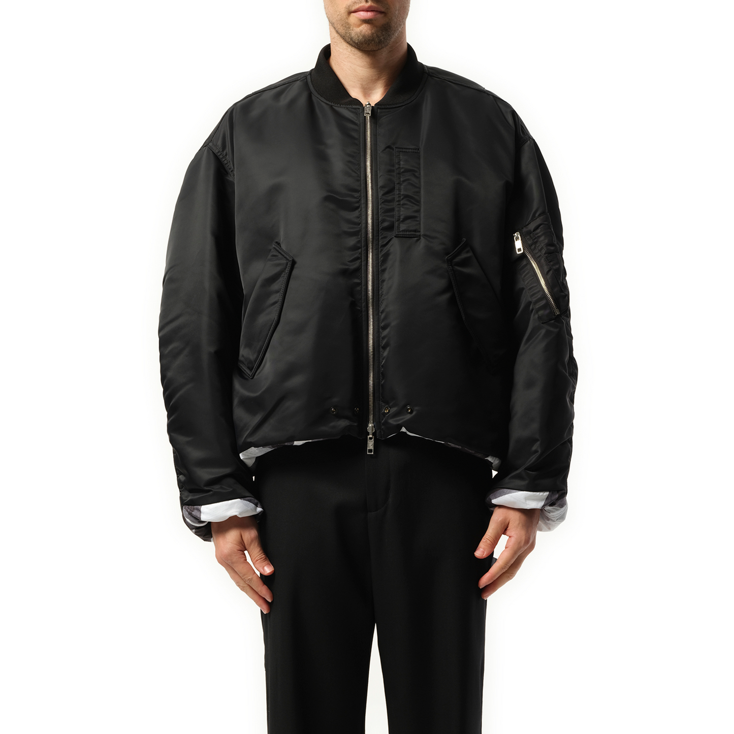 Reversible Bomber Jacket in Black