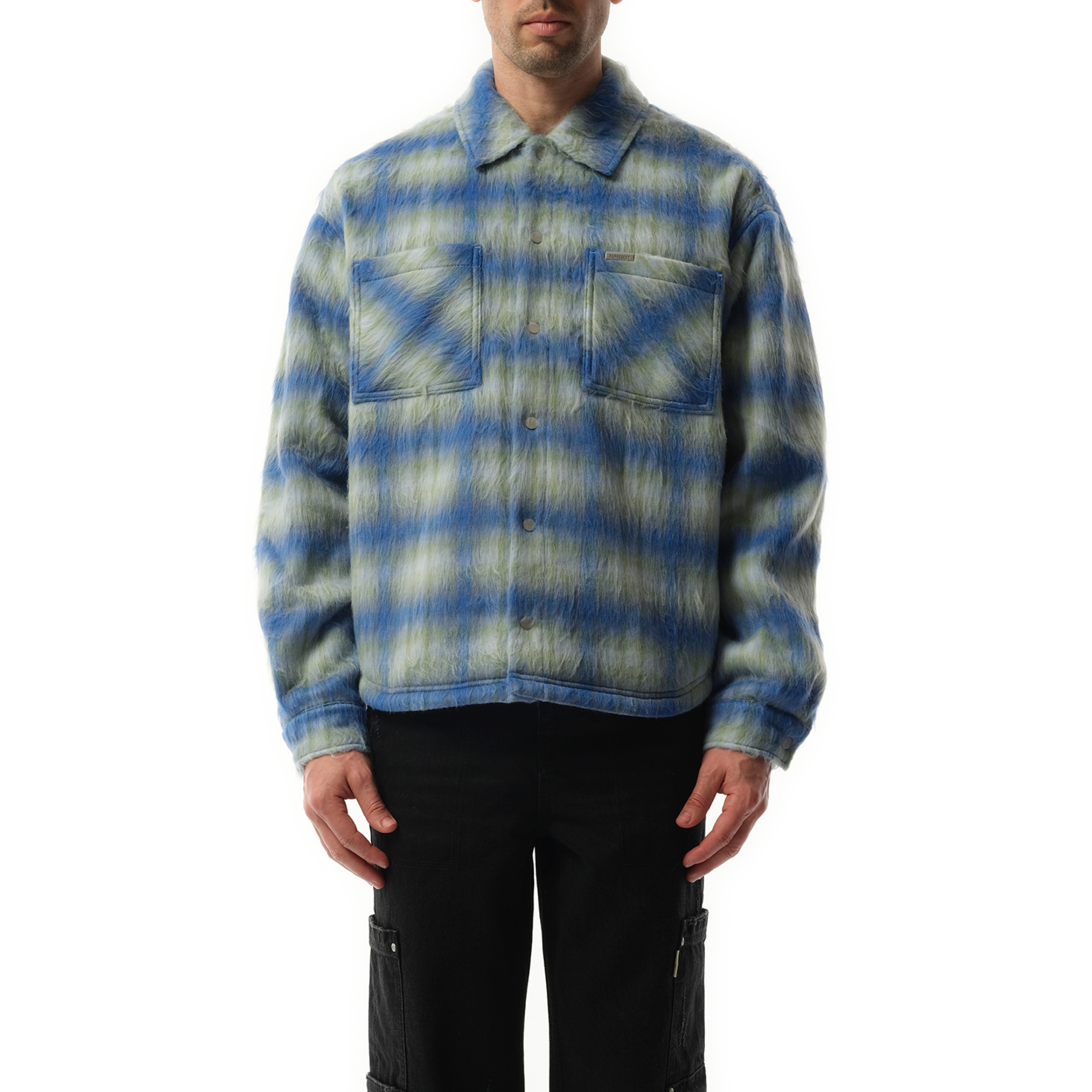 Textured Overshirt in Electric Blue