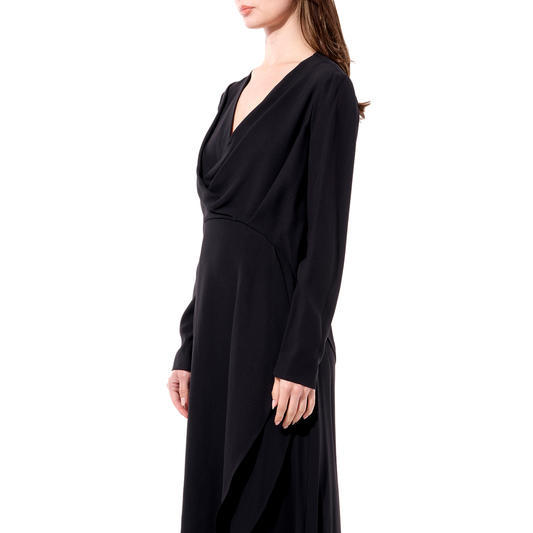 Breezy Long Sleeve Gown in Black