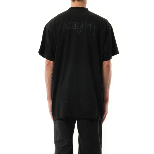 Paris Moon Oversized T-Shirt in Washed Black